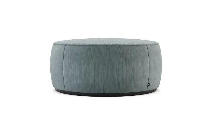Rachel Pouf Clarence BS 32 fabric with Black Ash base